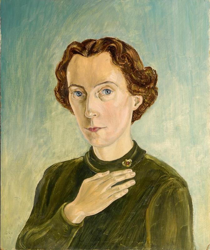 Selbstbildnis, 1954, Öl auf Malkarton, 60 x 49,5 cm.