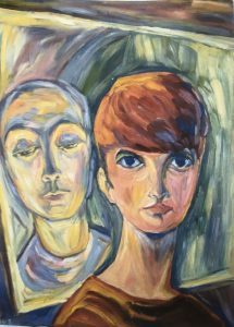 Bildnis W. Sch., 1962, Öl auf Hartfaser, 61 x 47,5 cm.