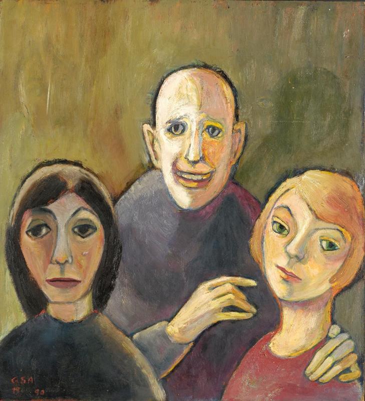 Ein Mann, 1963 / 90, Öl auf Hartfaser, 69 x 64 cm.