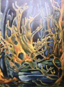 Urwald, 1965, Öl auf Hartfaser, 50 x 41 cm.