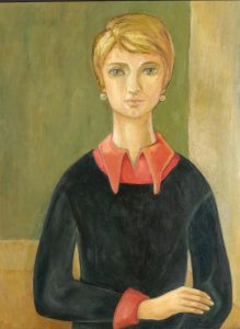 Bildnis B. S. (Barbara Siegwarth), 1968/73, Öl auf Hartfaser, 79,5 x 59,5 cm.