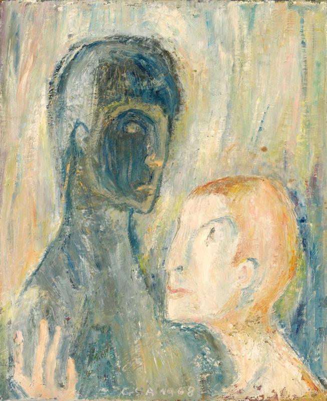 Paar, 1968, Öl auf Hartfaser, 57 x 47 cm.