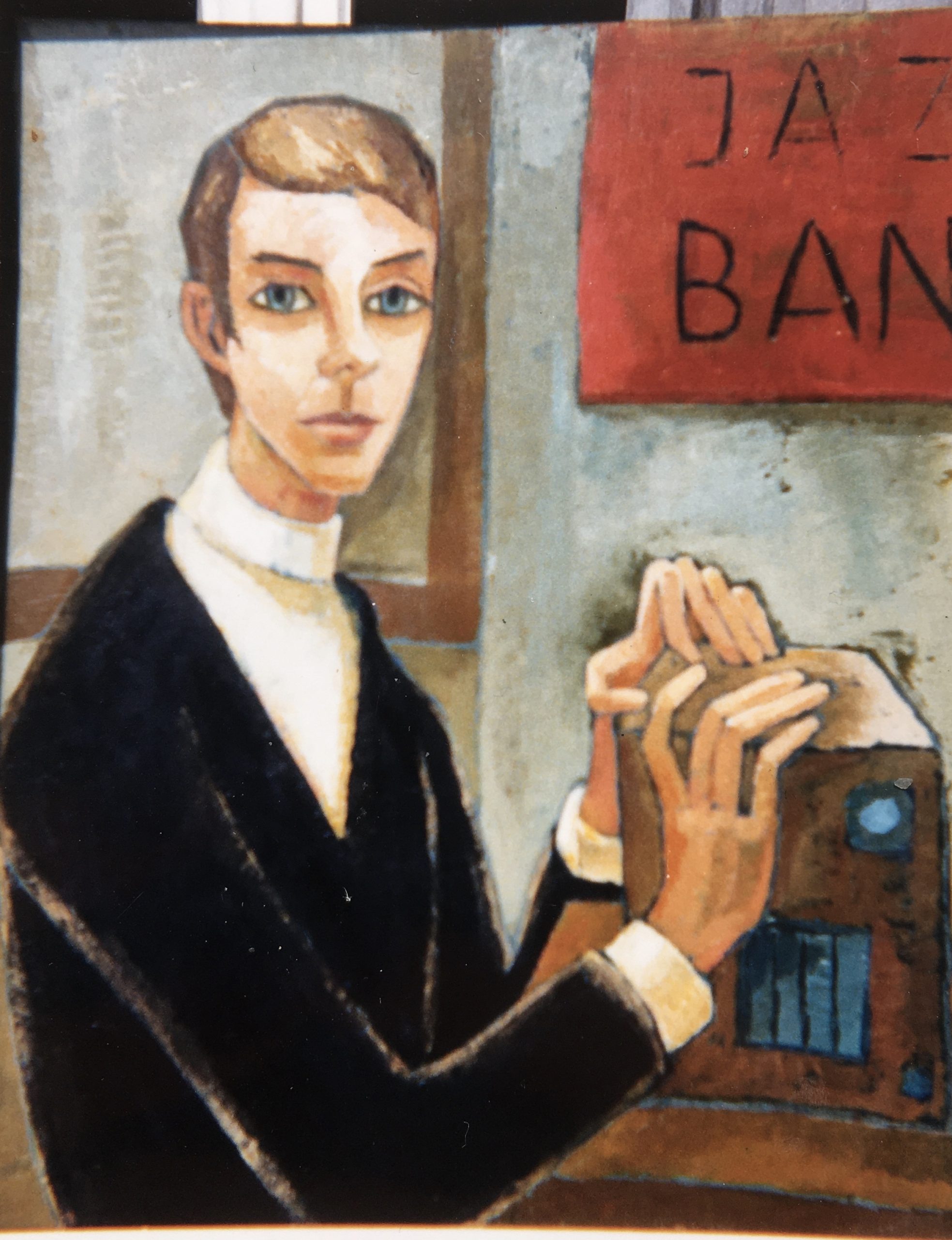 Eler am Radio, 1969, Öl auf Hartfaserplatte, 79 x 65,5 cm.