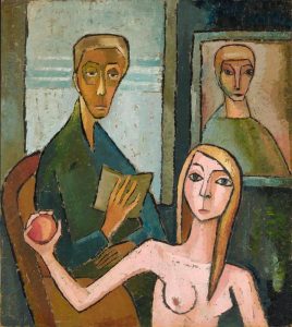 Lebensalter, 1969, Öl auf Hartfaserplatte, 90 x 80 cm.