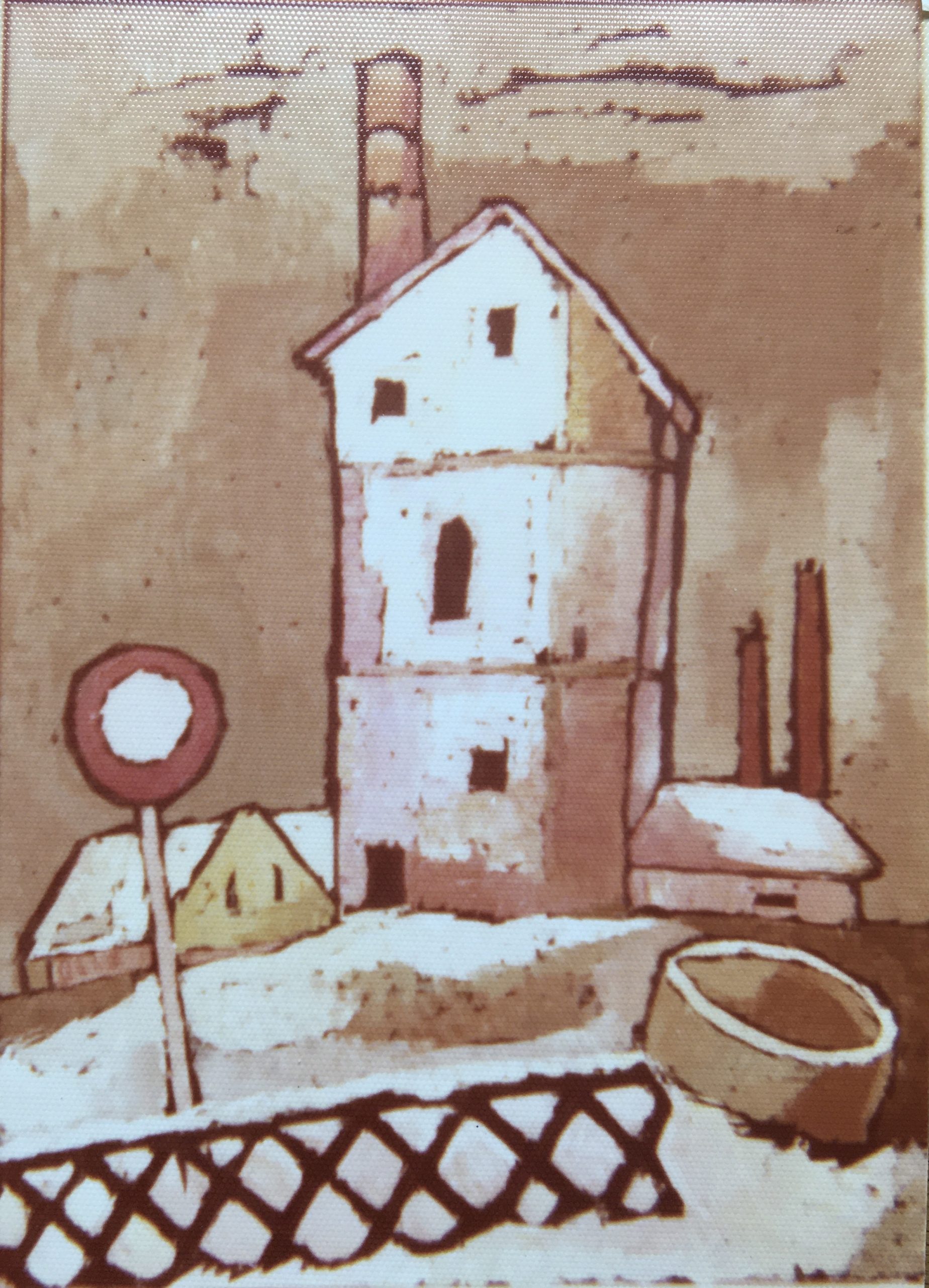Alte Mälzerei, 1970, Öl auf Hartfaserplatte, 76 x 55,5 cm.
