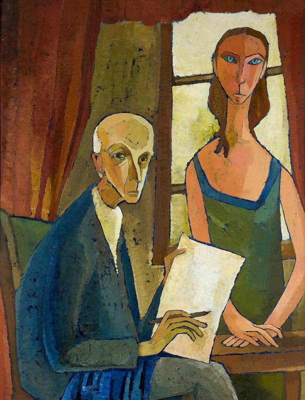 Alter Maler, 1970, Öl auf Hartfaserplatte, 109,7 x 80,2 cm.