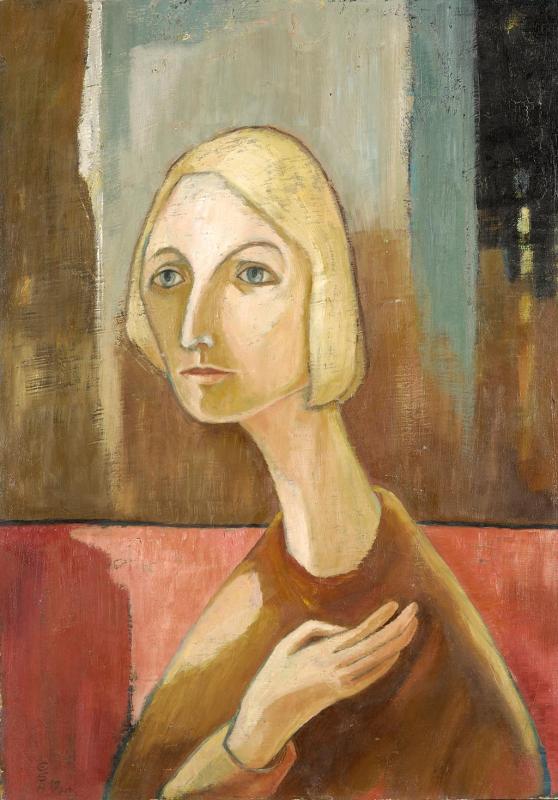 Bildnis B. N. (Brigitte Nikodem), 1970, Öl auf Hartfaserplatte, 77 x 54,5 cm.