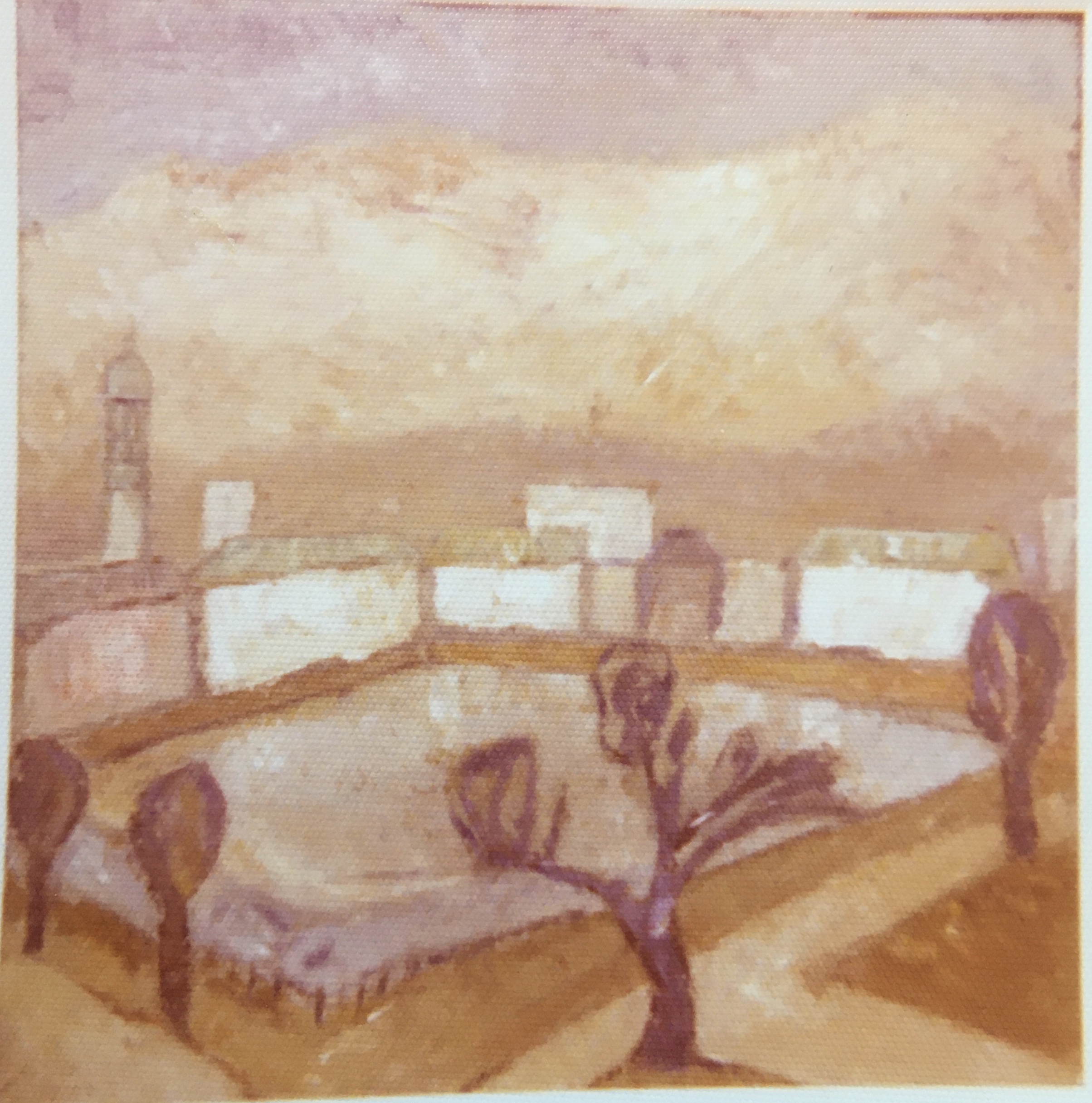 Binnenalster, 1970, Öl auf Hartfaserplatte.