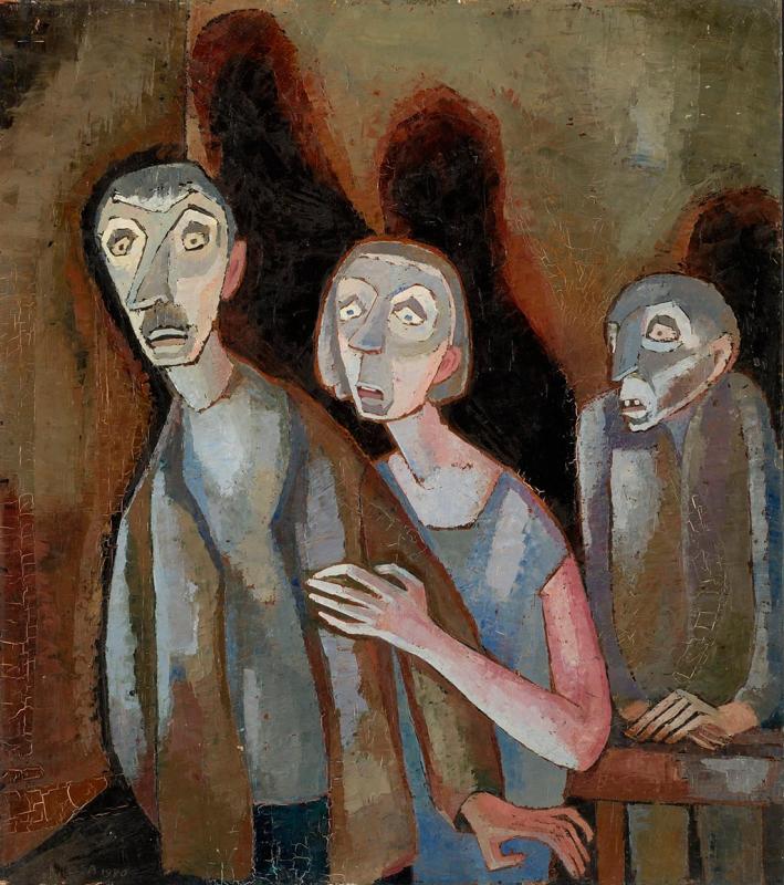 Fernseher, 1970, Öl auf Hartfaserplatte, 89,7 x 79,6 cm.