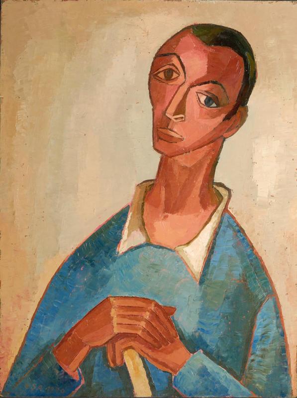 Gastarbeiter II, 1970, Öl auf Hartfaserplatte, 79 x 59,2 cm.