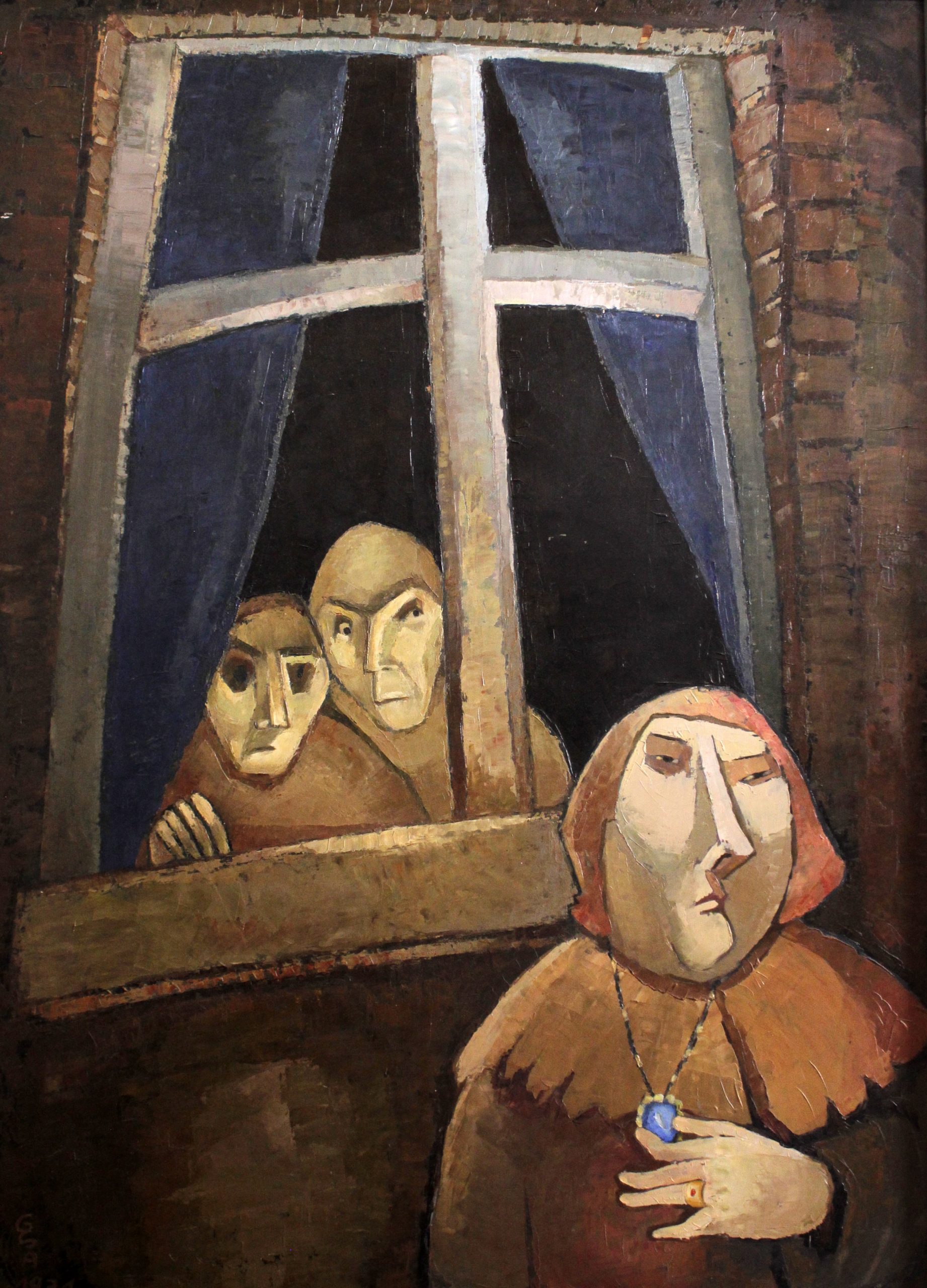 Die Reiche, 1971, Öl auf Hartfaserplatte, 90 x 65 cm.