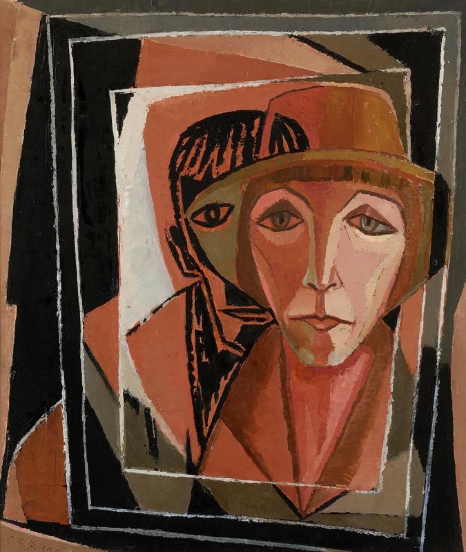 Spiegelung, 1971, Öl auf Hartfaserplatte, 59,5 x 50 cm.