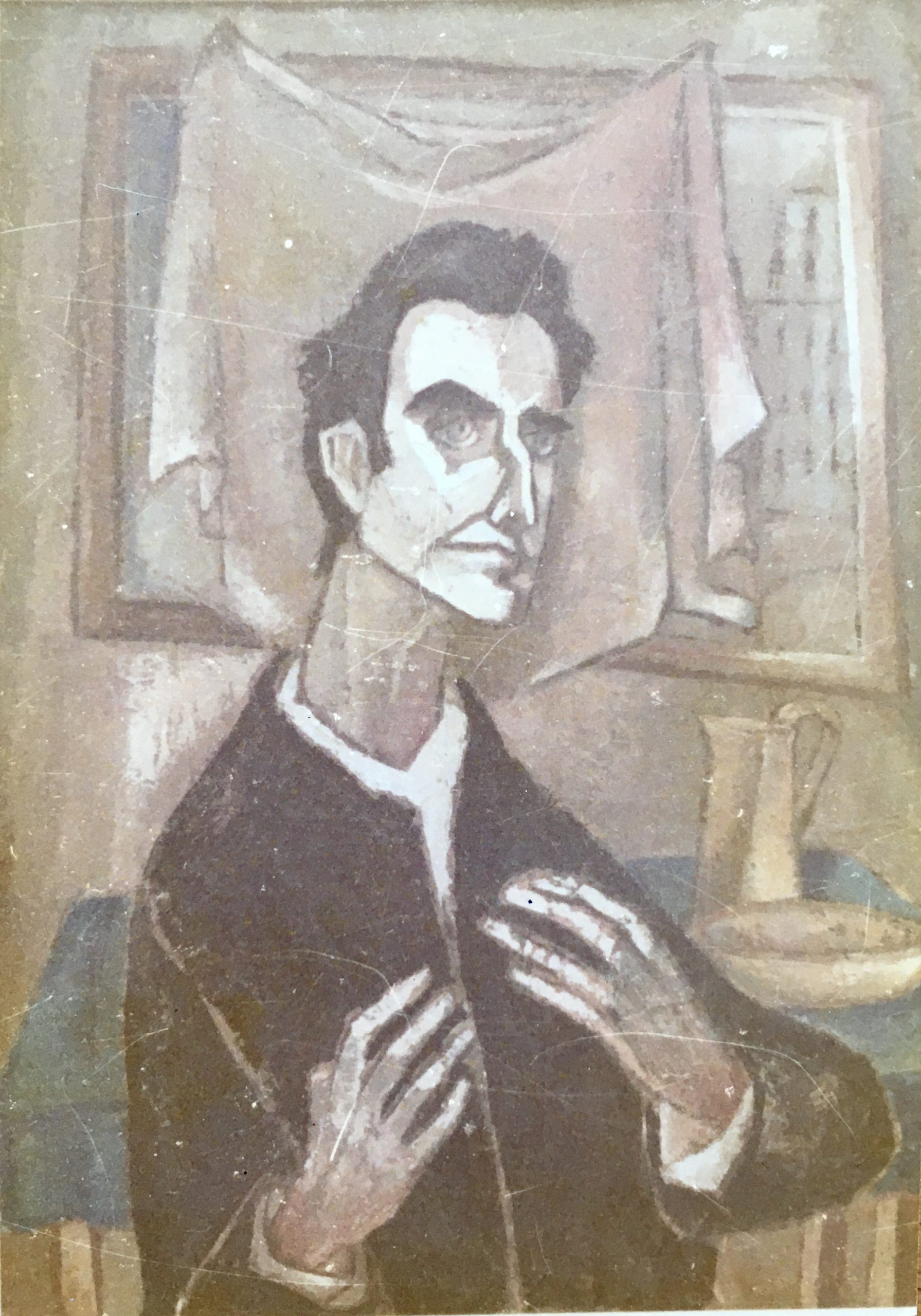 Prediger, 1972, Öl auf Hartfaserplatte, 90 x 64 cm.