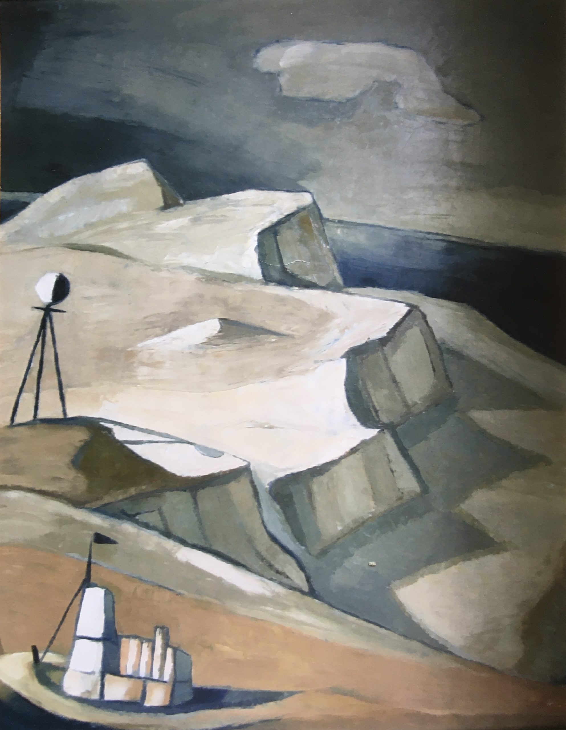 Steilküste, 1973, Öl auf Hartfaserplatte, 95 x 79,8 cm.
