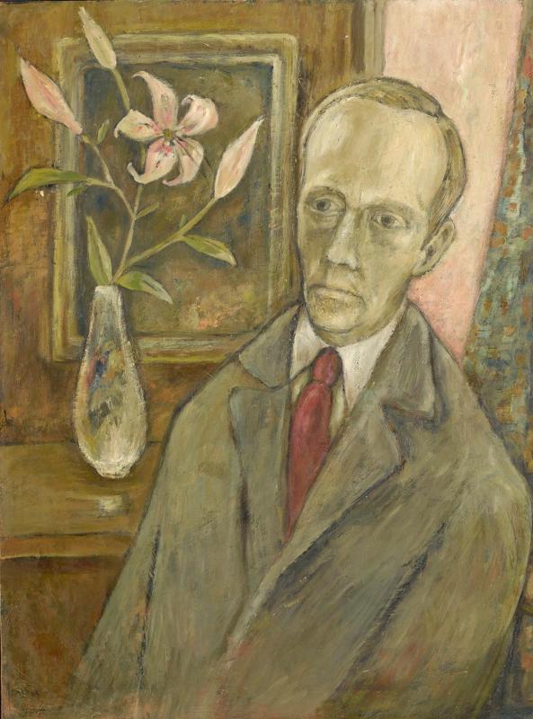 Bildnis E. S. (Eugen Schaal), 1974, Öl auf Hartfaserplatte, 79,5 x 60 cm.