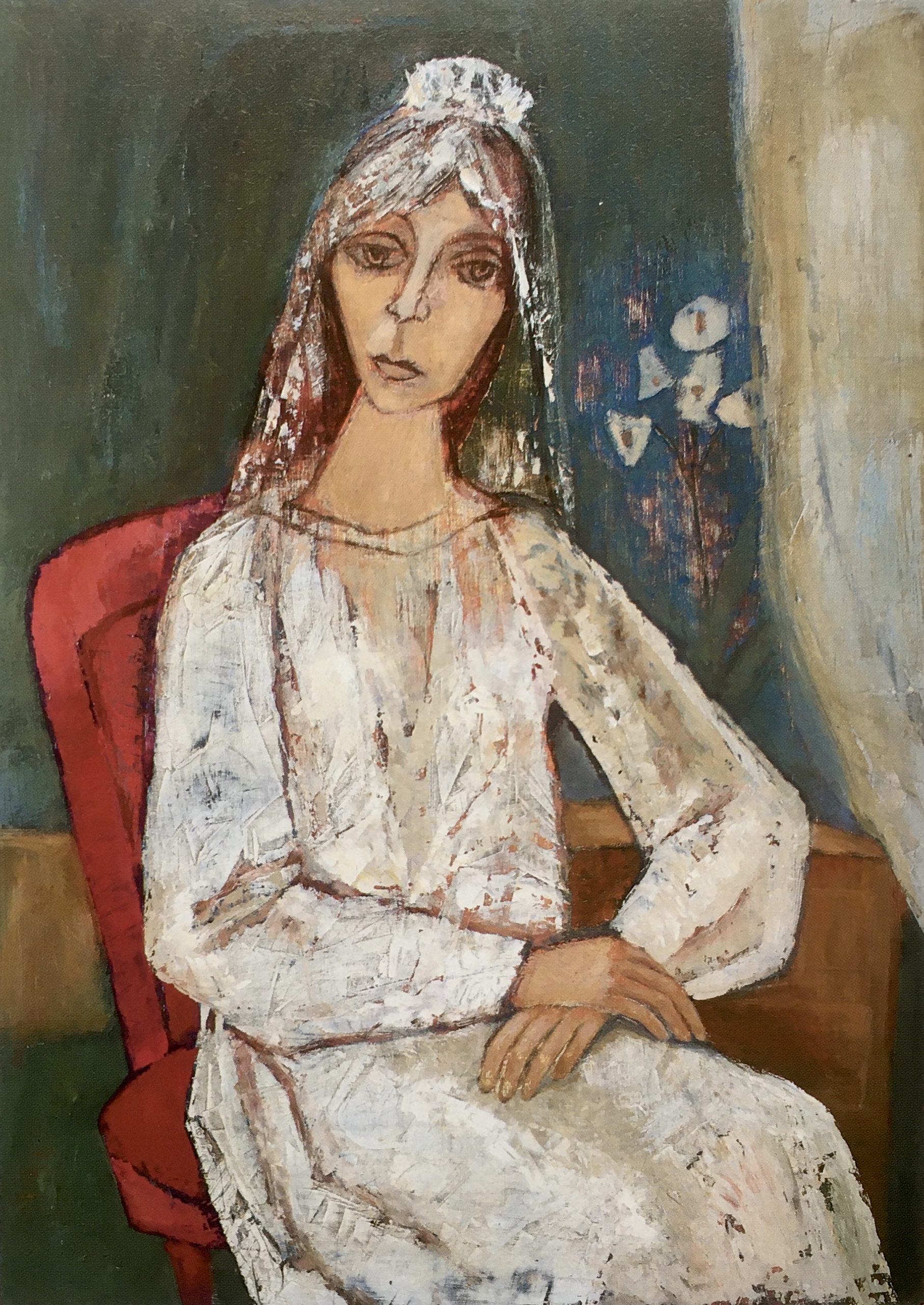 Braut, 1974, Öl auf Hartfaserplatte, 90 x 65 cm.