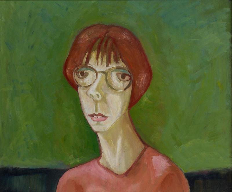 Mädchenkopf I, 1974, Öl auf Hartfaserplatte, 51,6 x 60,6 cm.