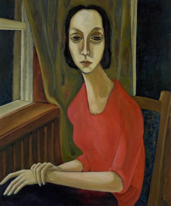 Am Abend, 1975, Öl auf Hartfaserplatte, 79,5 x 65,3 cm.