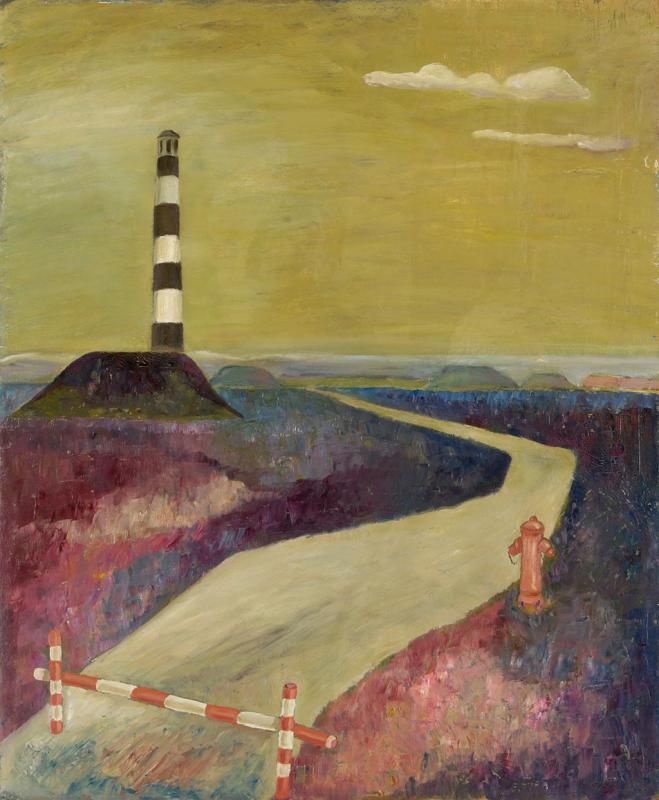 Kampener Heide, 1975, Öl auf Hartfaserplatte, 80 x 60 cm.