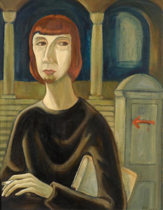 Student, 1975, Öl auf Hartfaserplatte, 73,2 x 57 cm.
