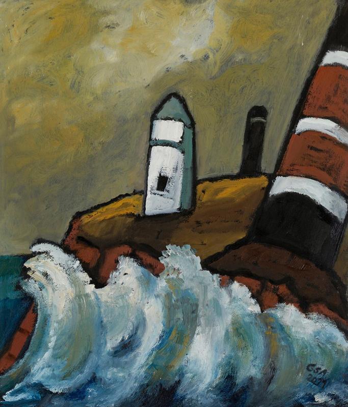 Hohes Ufer, 2011, Öl auf Hartfaser, 70 x 60 cm.