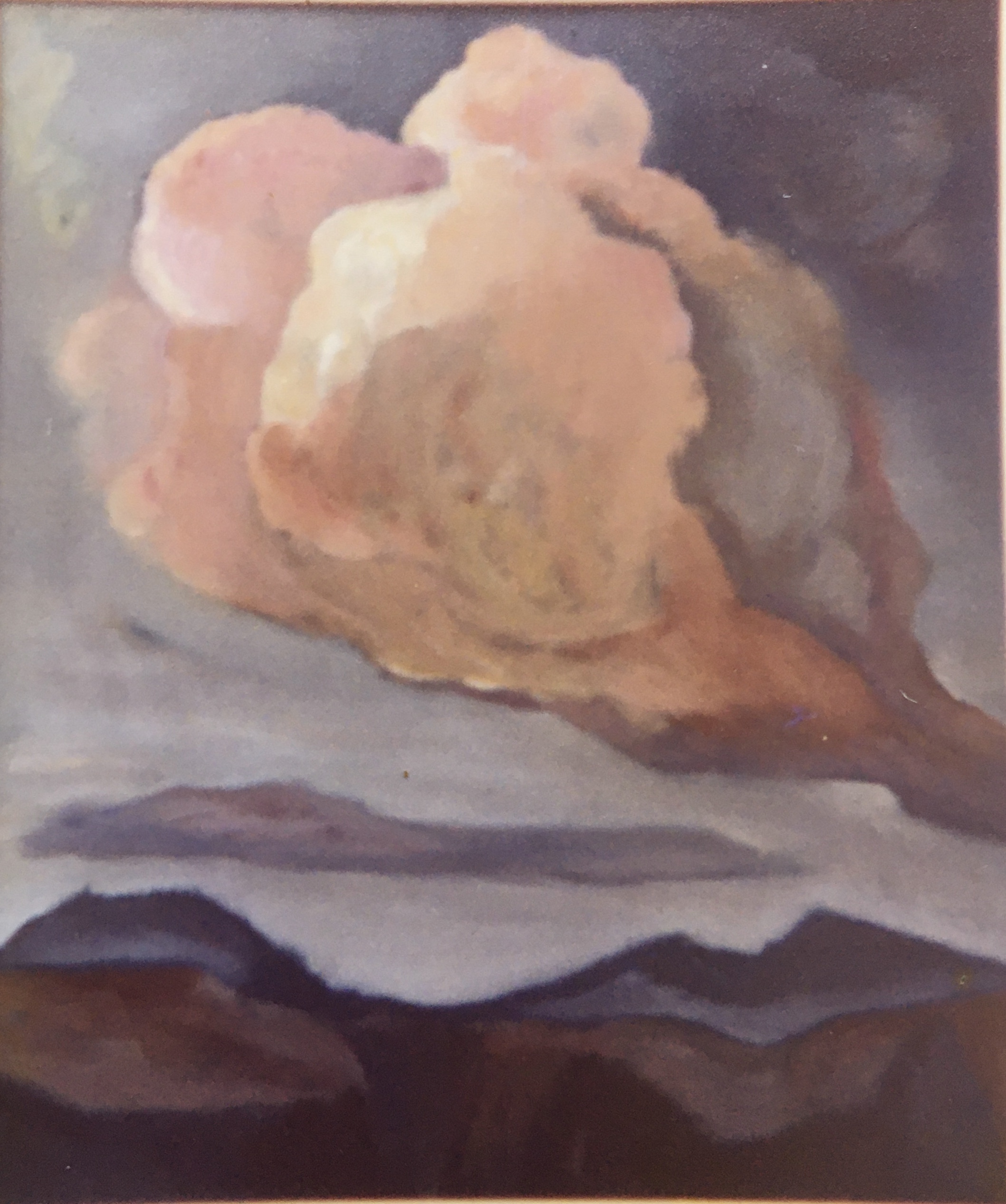 Abendwolke über Dünen, 1978, Öl auf Malkarton, 70 x 60 cm.
