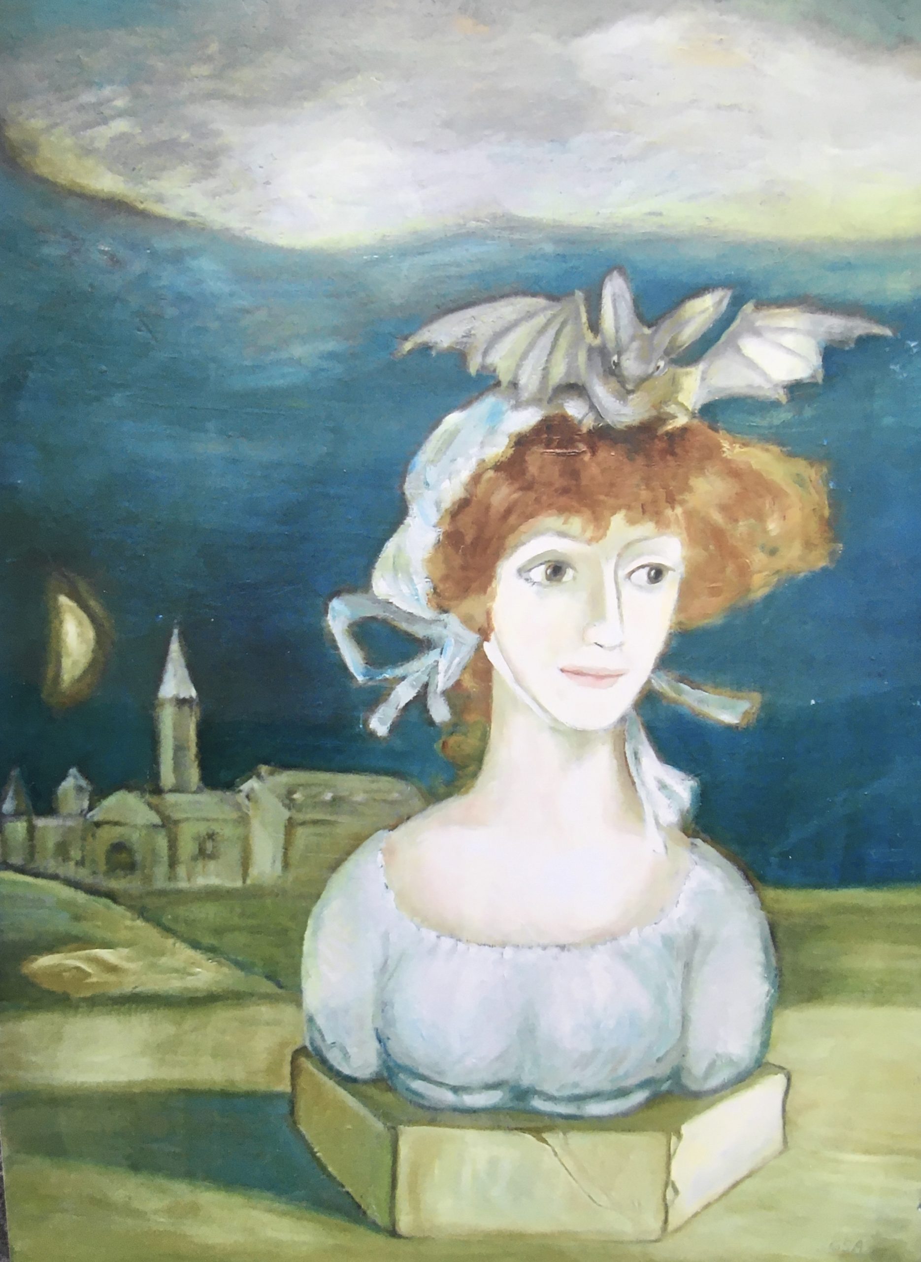 Aus Goyas Welt (Gräfin Chinchou), 1978, Öl auf Hartfaserplatte, 89,5 x 64 cm.