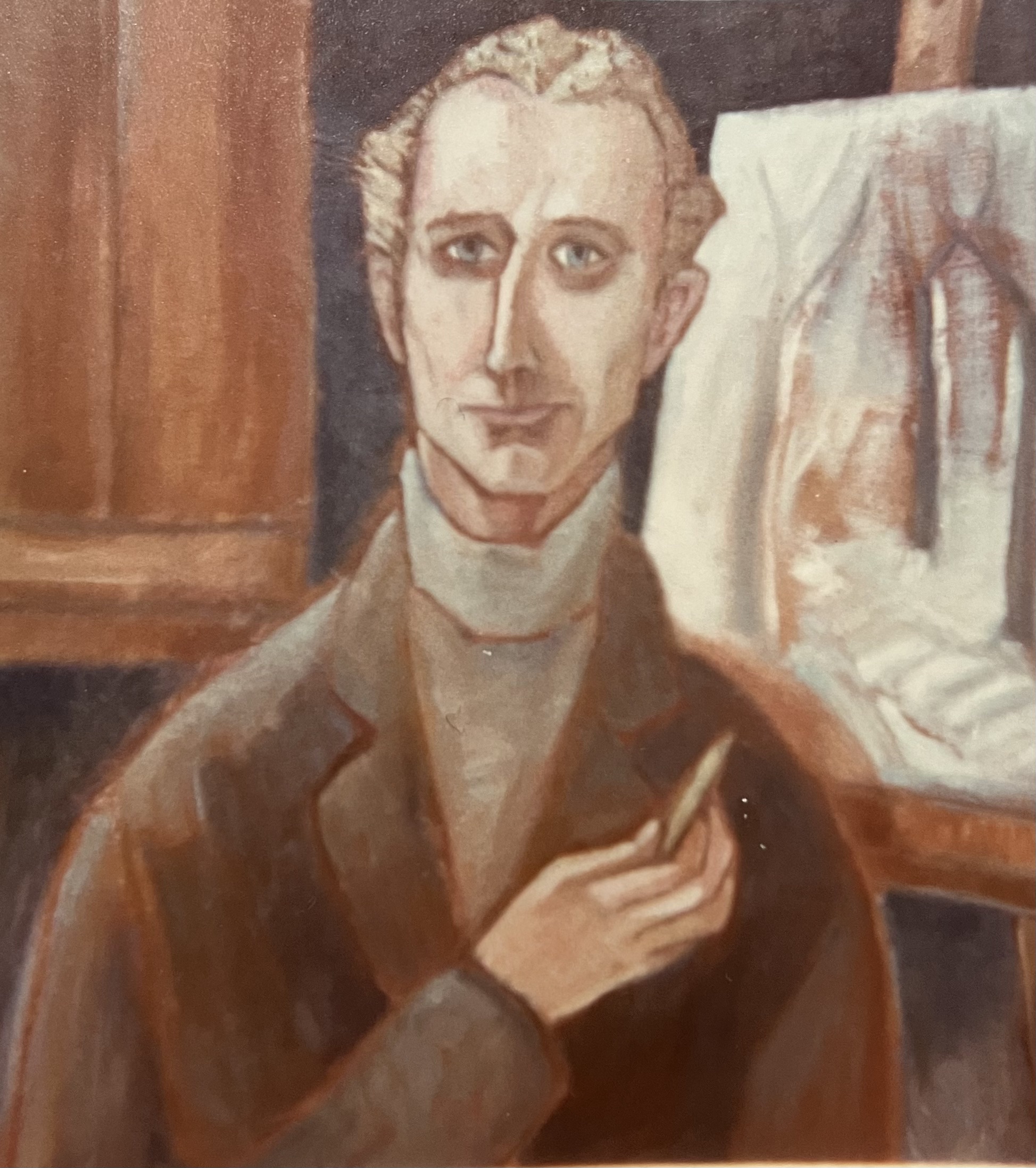 Georg Böhler I, 1979, Öl auf Hartfaserplatte, 59,5 x 49,5 cm.