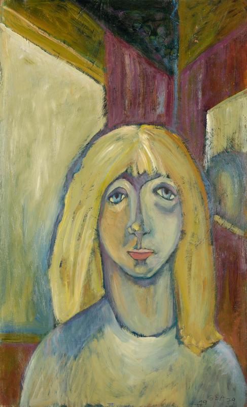 Gegenüber, 1980, Öl auf Hartfaserplatte, 70 x 42,5 cm.