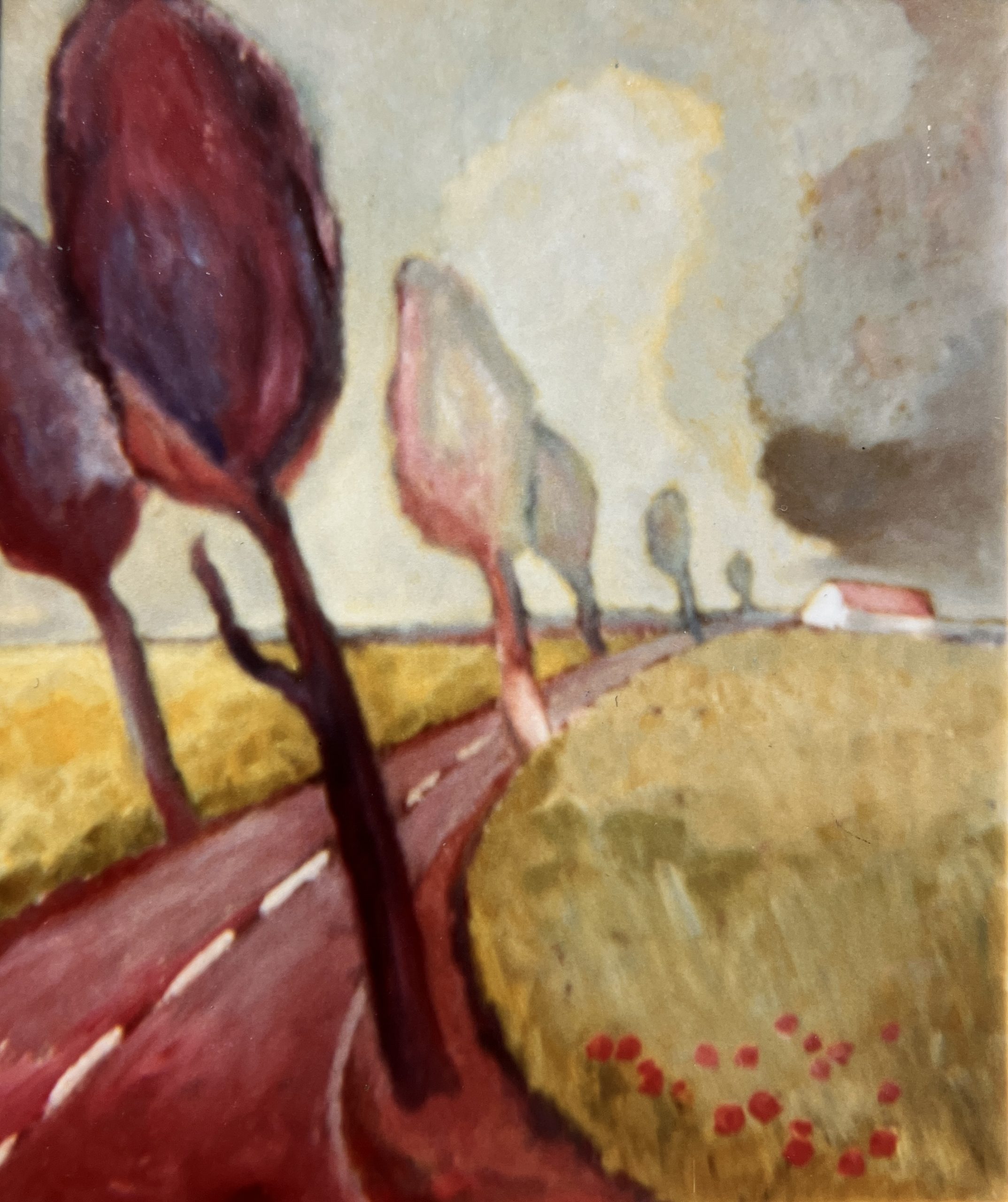 Pappelallee, 1981, Öl auf Hartfaserplatte, 59,8 x 49,8 cm.