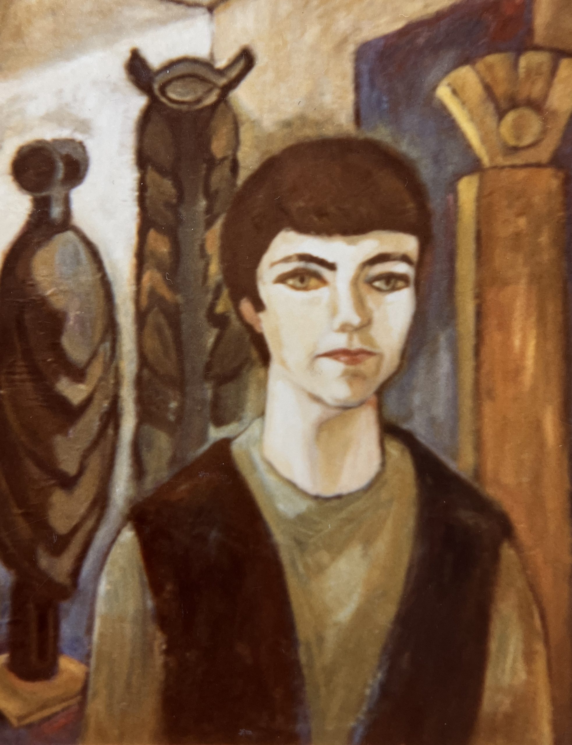 Bildnis G. K. II (Gudrun Krüger, Eningen), 1982, Öl auf Hartfaserplatte, 80 x 60 cm.