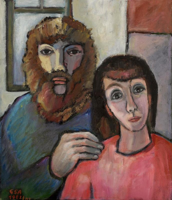 Junges Paar, 1982 / 05, Öl auf Leinwand, 69,5 x 59,5 cm.