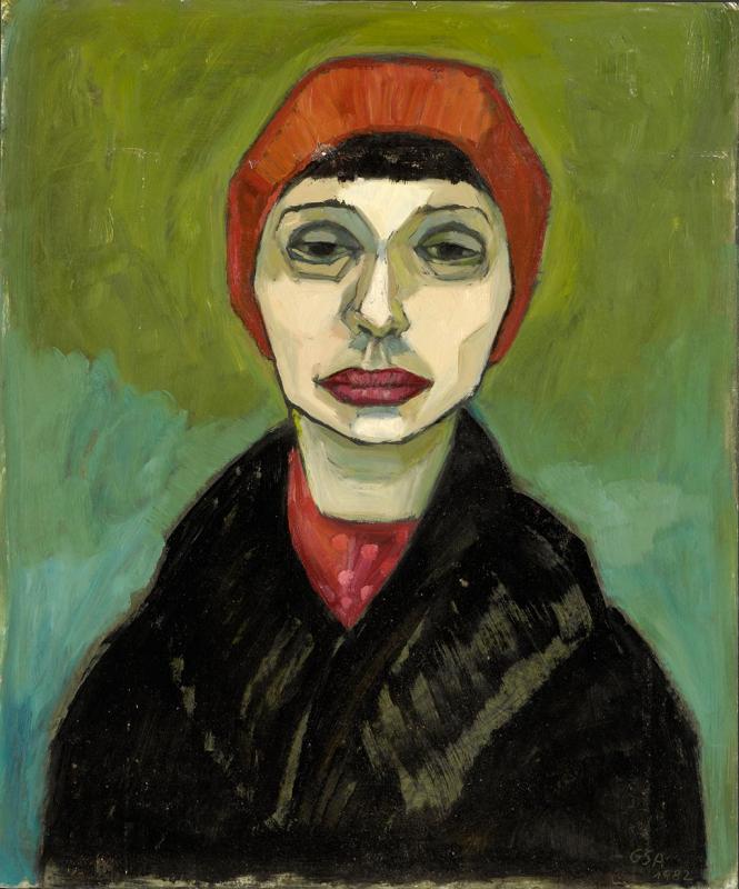 Trauernde, 1982, Öl auf Hartfaserplatte, 60 x 50 cm.