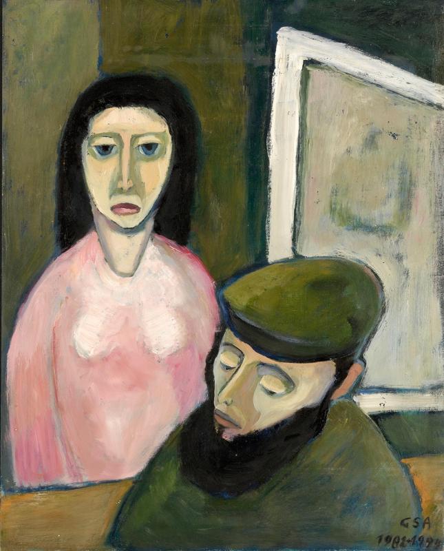 Trennung, 1982 / 94, Öl auf Hartfaserplatte, 80,5 x 64,5 cm.