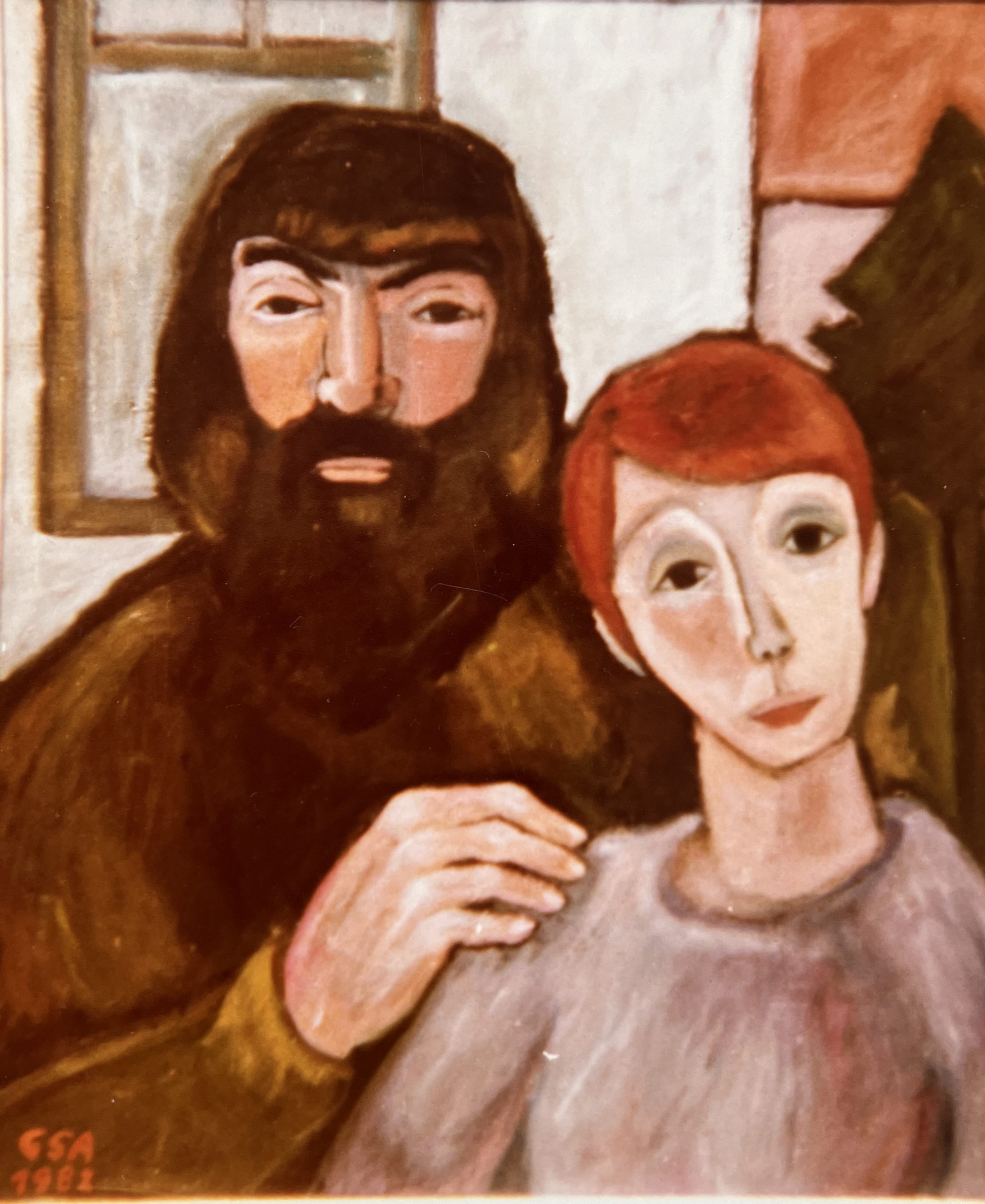 Ungleiches Paar, 1982 / 05, Öl auf Hartfaserplatte, 69,5 x 59,5 cm.