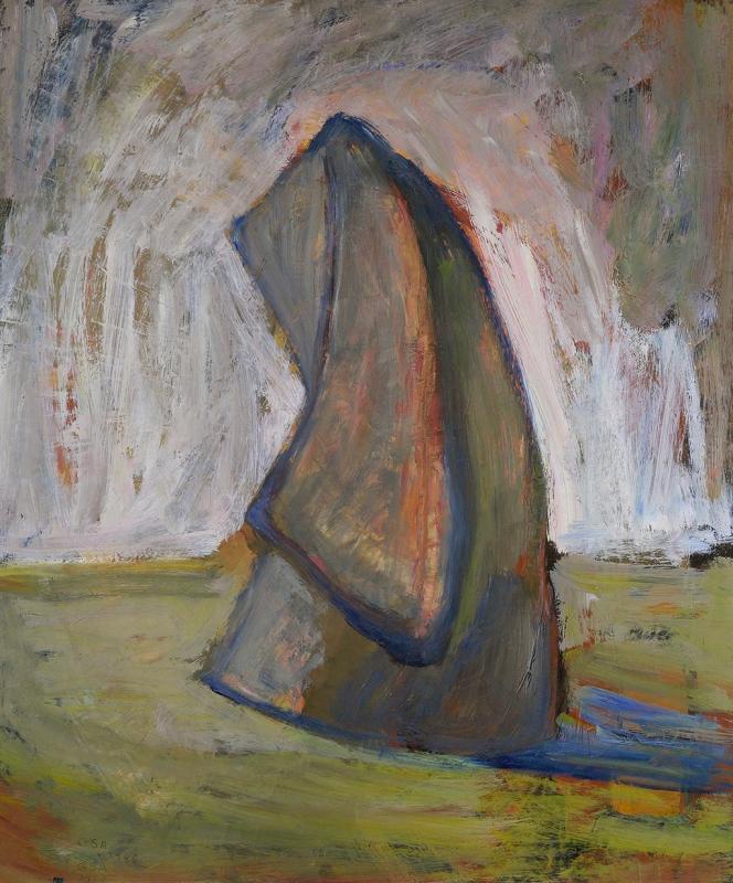 Mantel am Strand, 1983, Öl auf Hartfaserplatte, 88,8 x 73,7 cm.