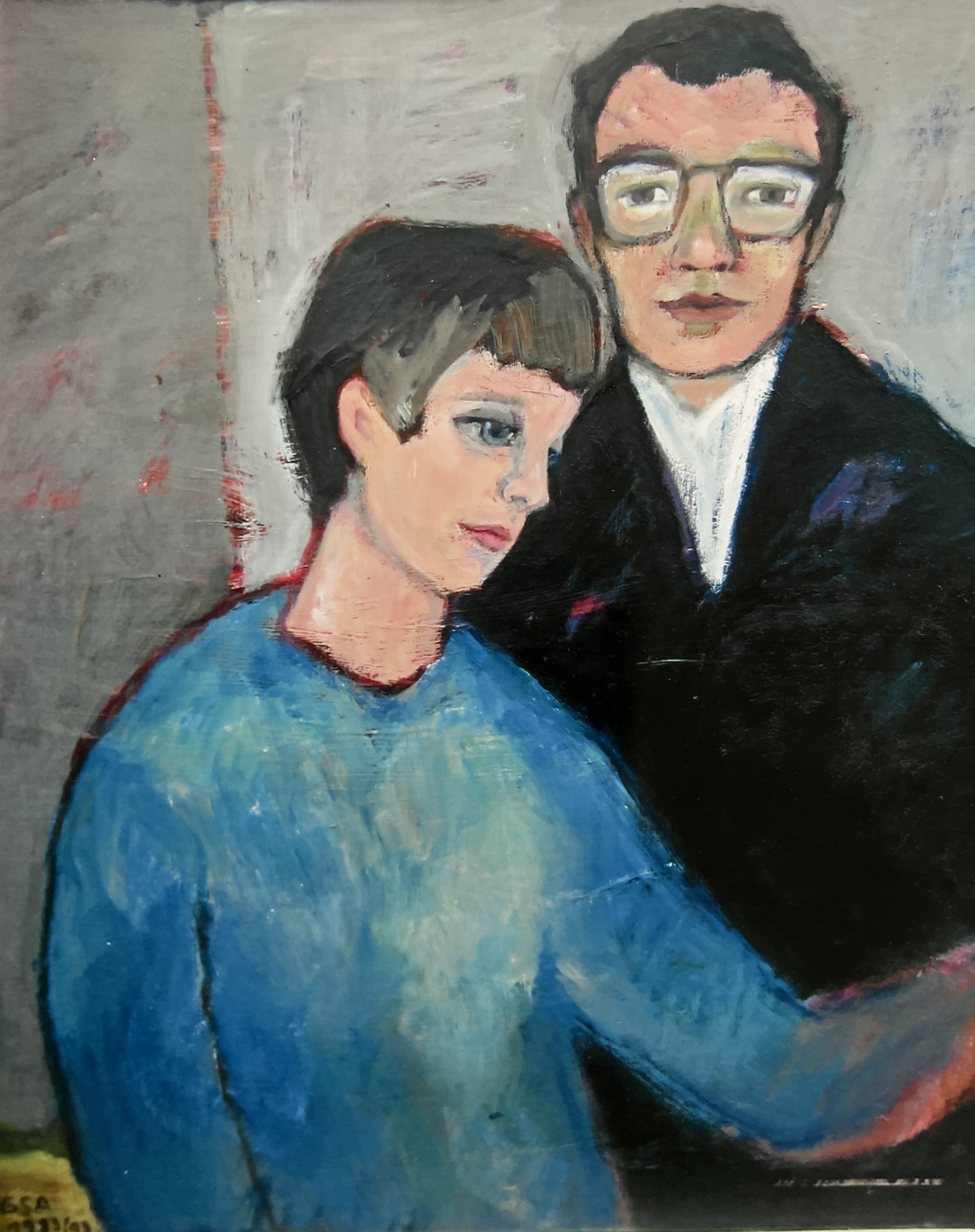 Silke und Detlef G., 1983 / 93, Öl auf Hartfaserplatte, 90 x 79,8 cm.