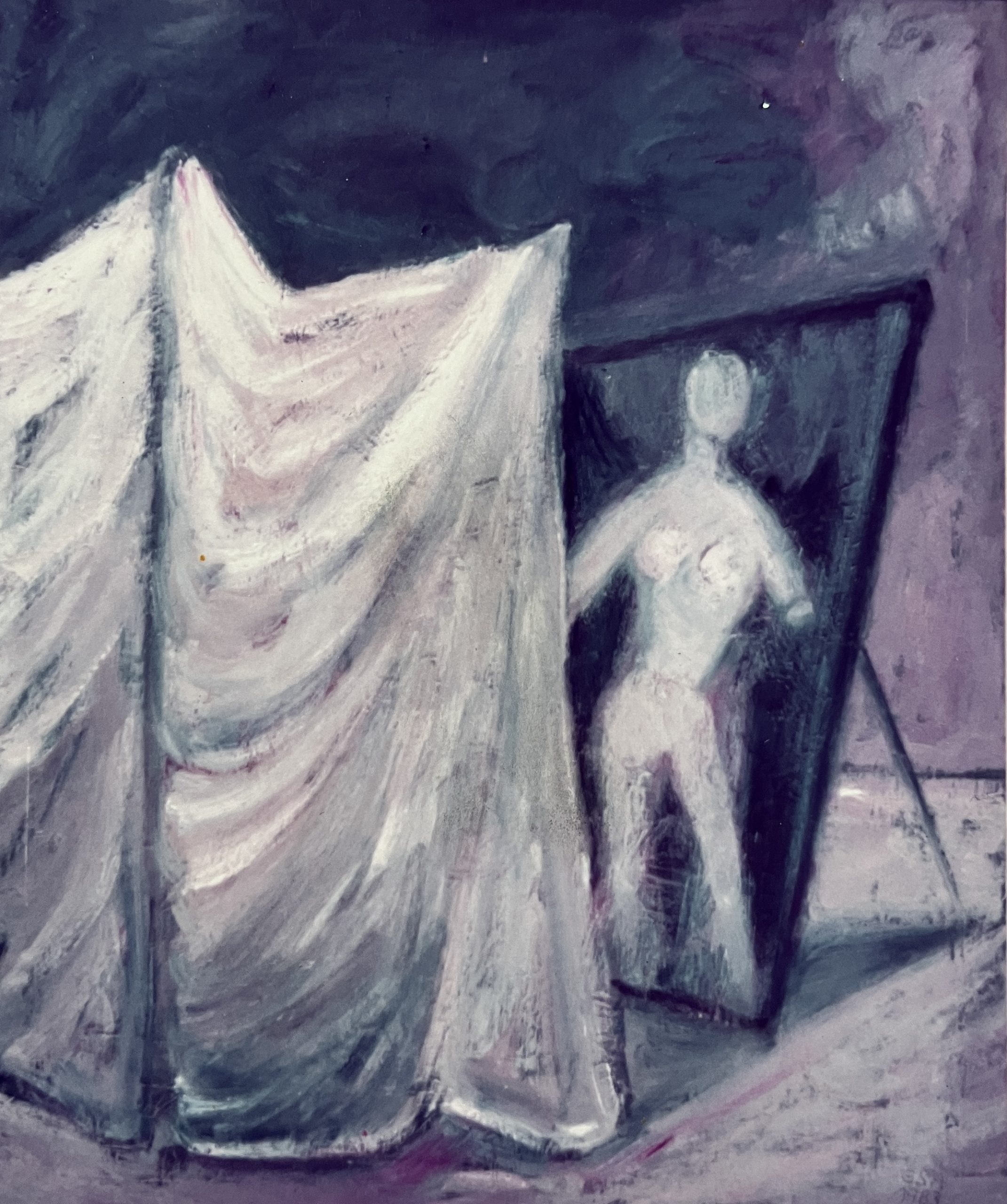 Spiegelbild (1. F.), 1983 / 99, Öl auf Hartfaserplatte, 90 x 75 cm.