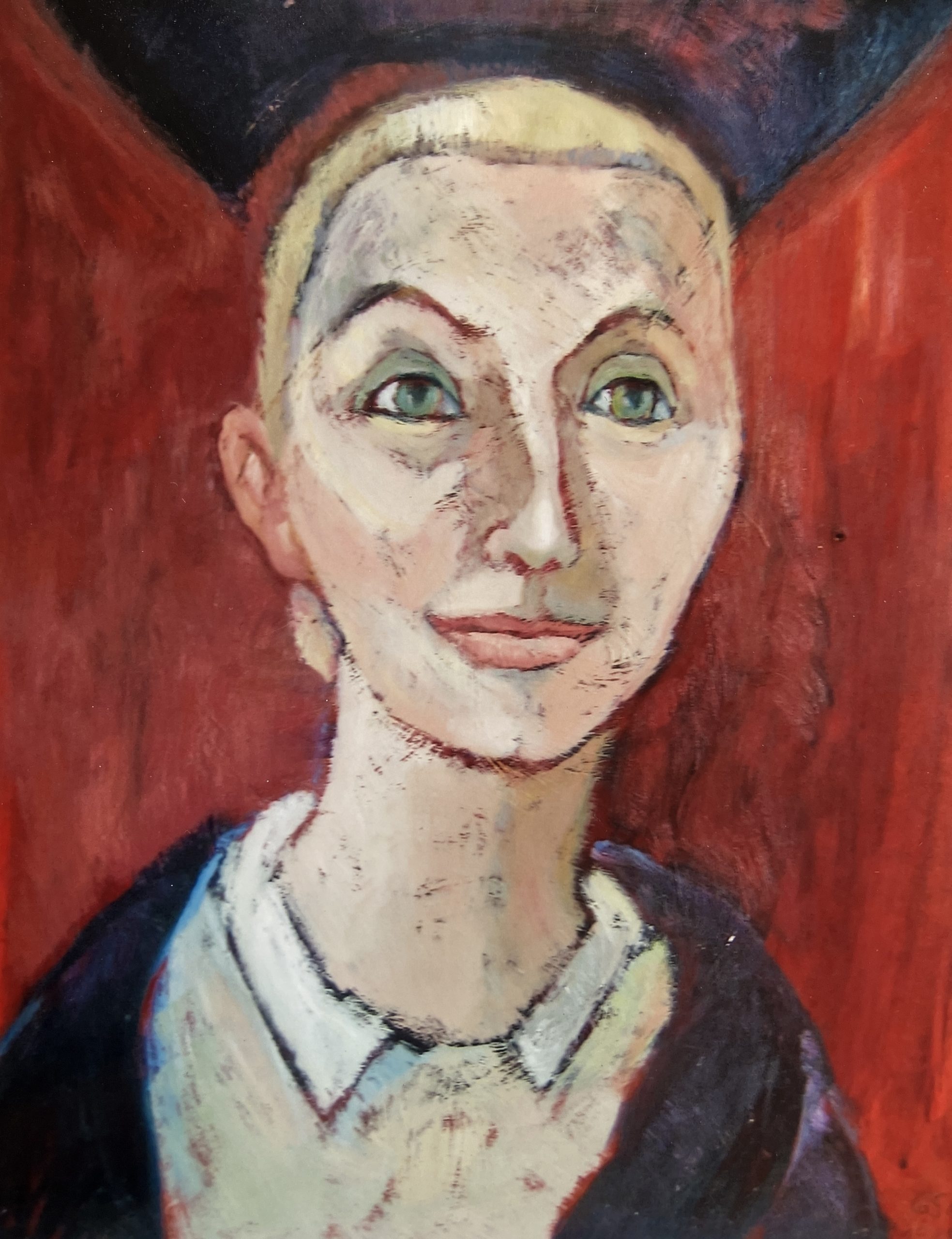 Erinnerung an Rissa, 1984, Öl auf Hartfaserplatte, 50 x 41 cm.