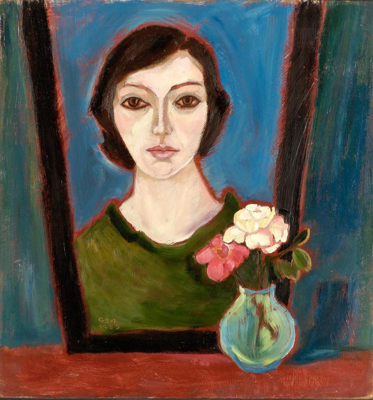 Monika (Wieder), 1985, Öl auf Hartfaserplatte, 68 x 64,3 cm.