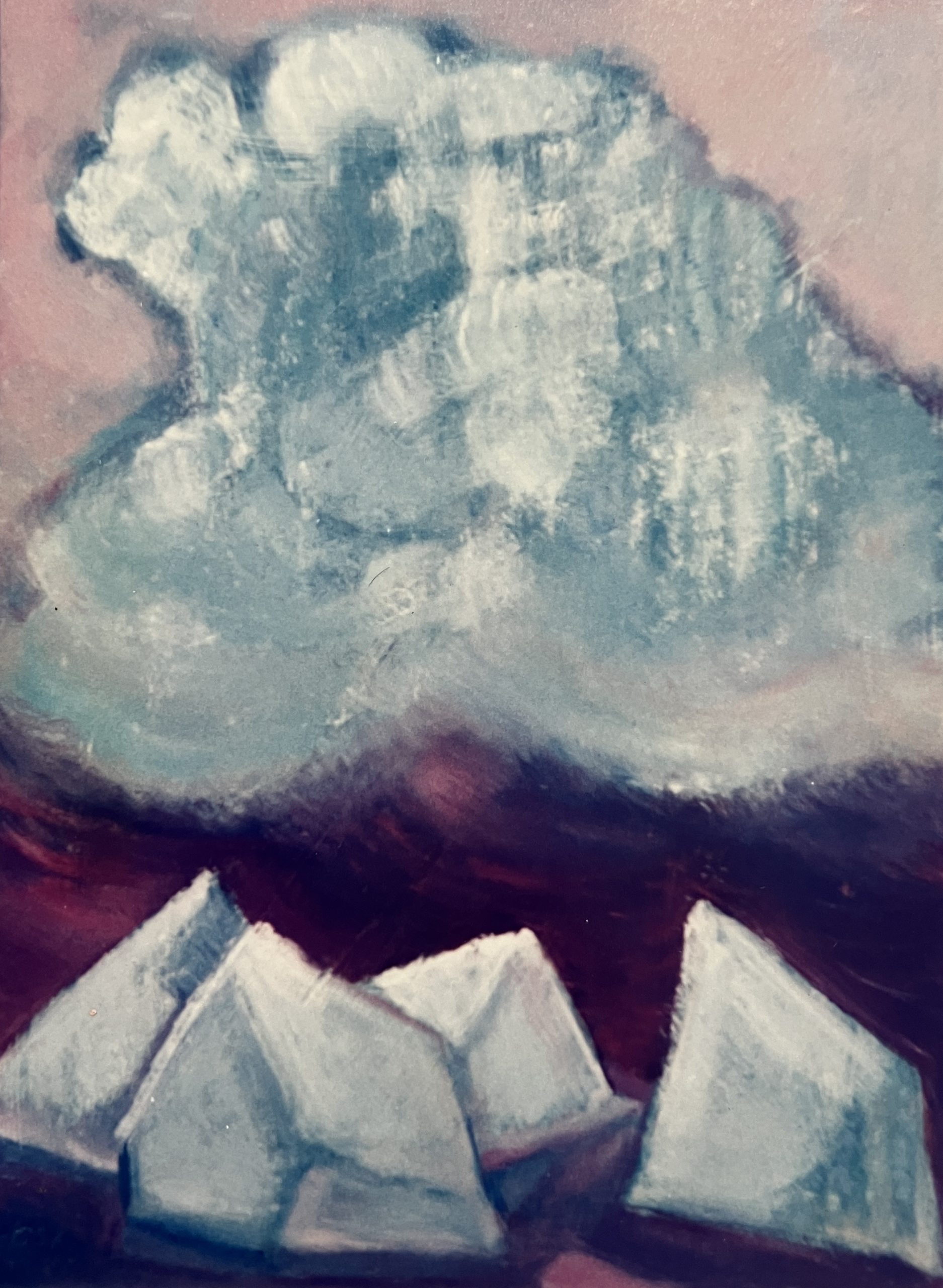 Zelte, 1985, Öl auf Hartfaserplatte.