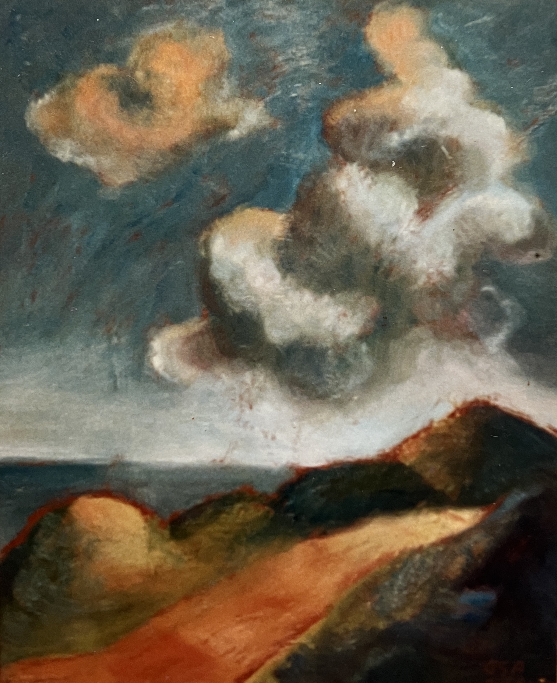 Dünenweg zum Meer, 1986, Öl auf Hartfaserplatte, 50 x 40 cm.