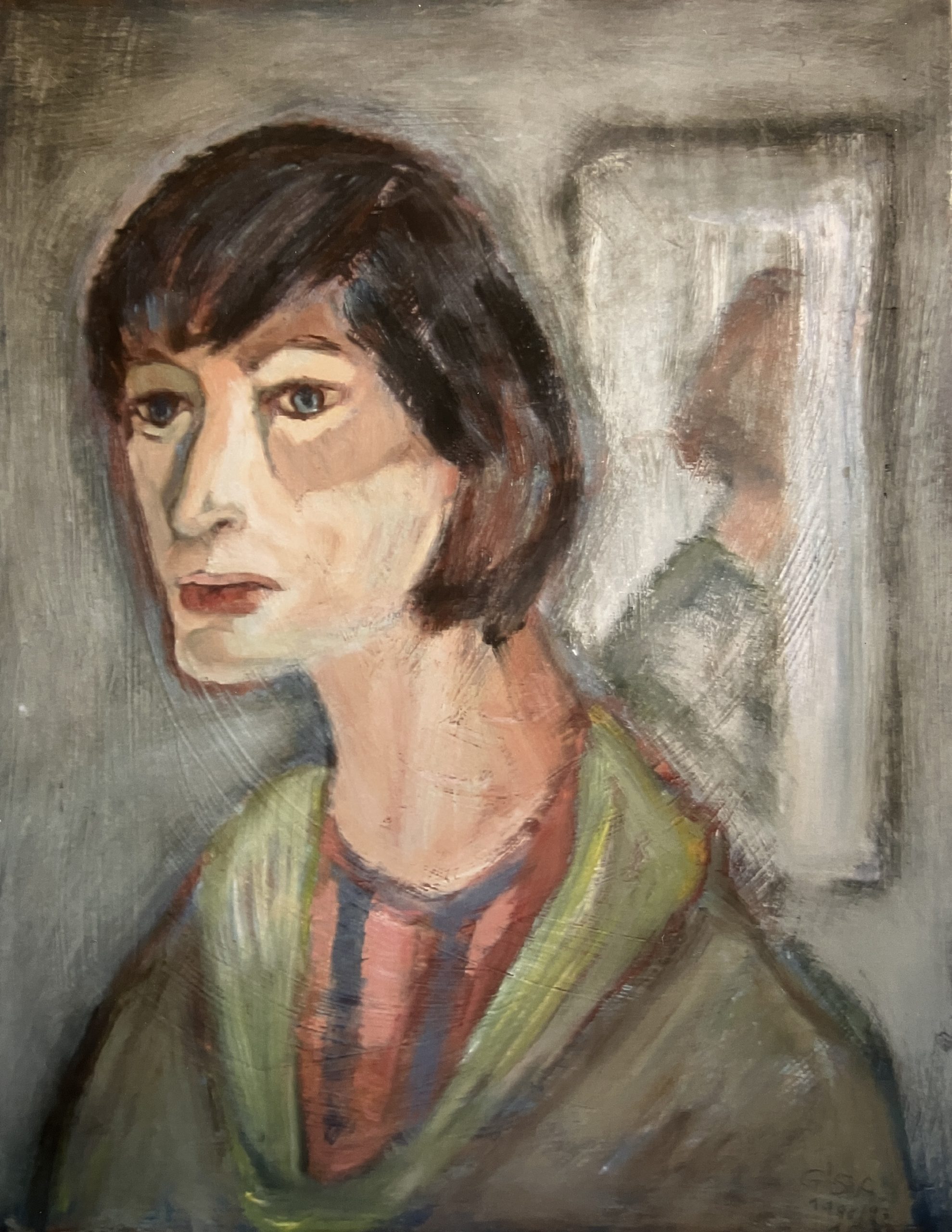 Gabriele St. (Straub), 1986 / 97, Öl auf Hartfaserplatte, 67 x 52 cm.