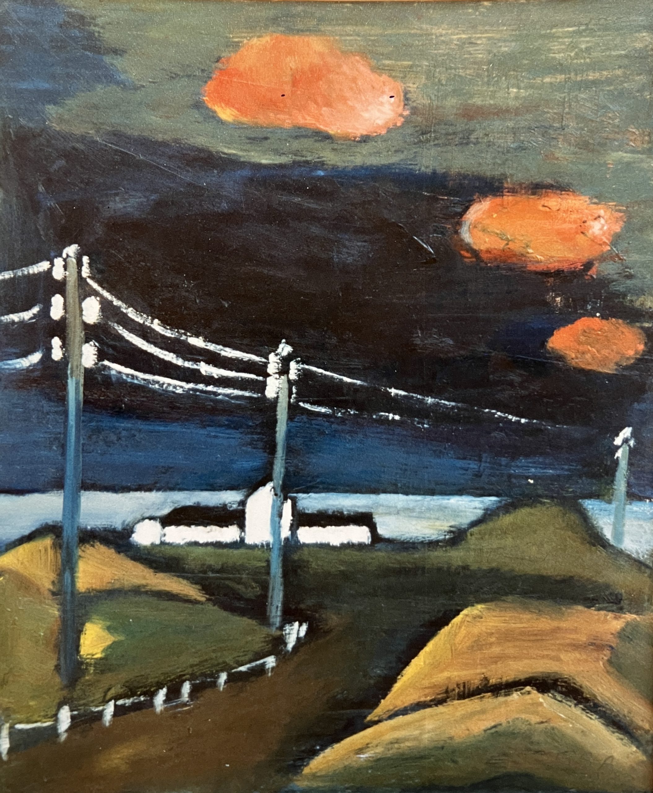 Old Laramie I, 1986, Öl auf Hartfaserplatte, 50 x 41 cm.