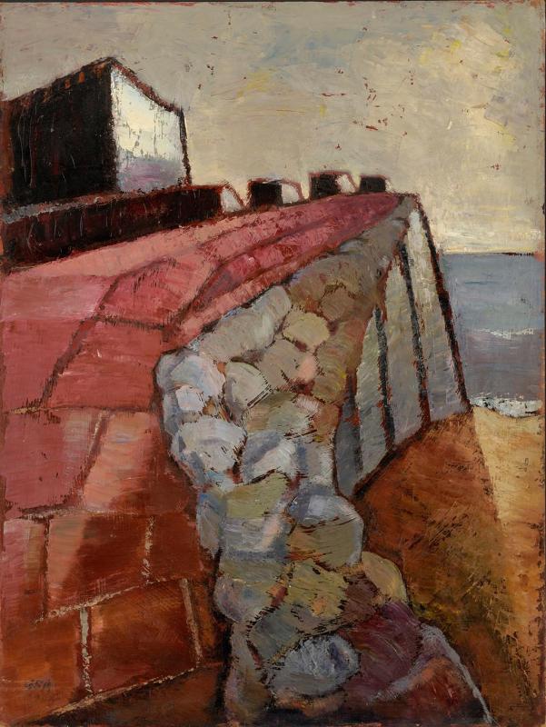 Sturmeck II, 1986, Öl auf Hartfaserplatte, 88 x 64 cm.