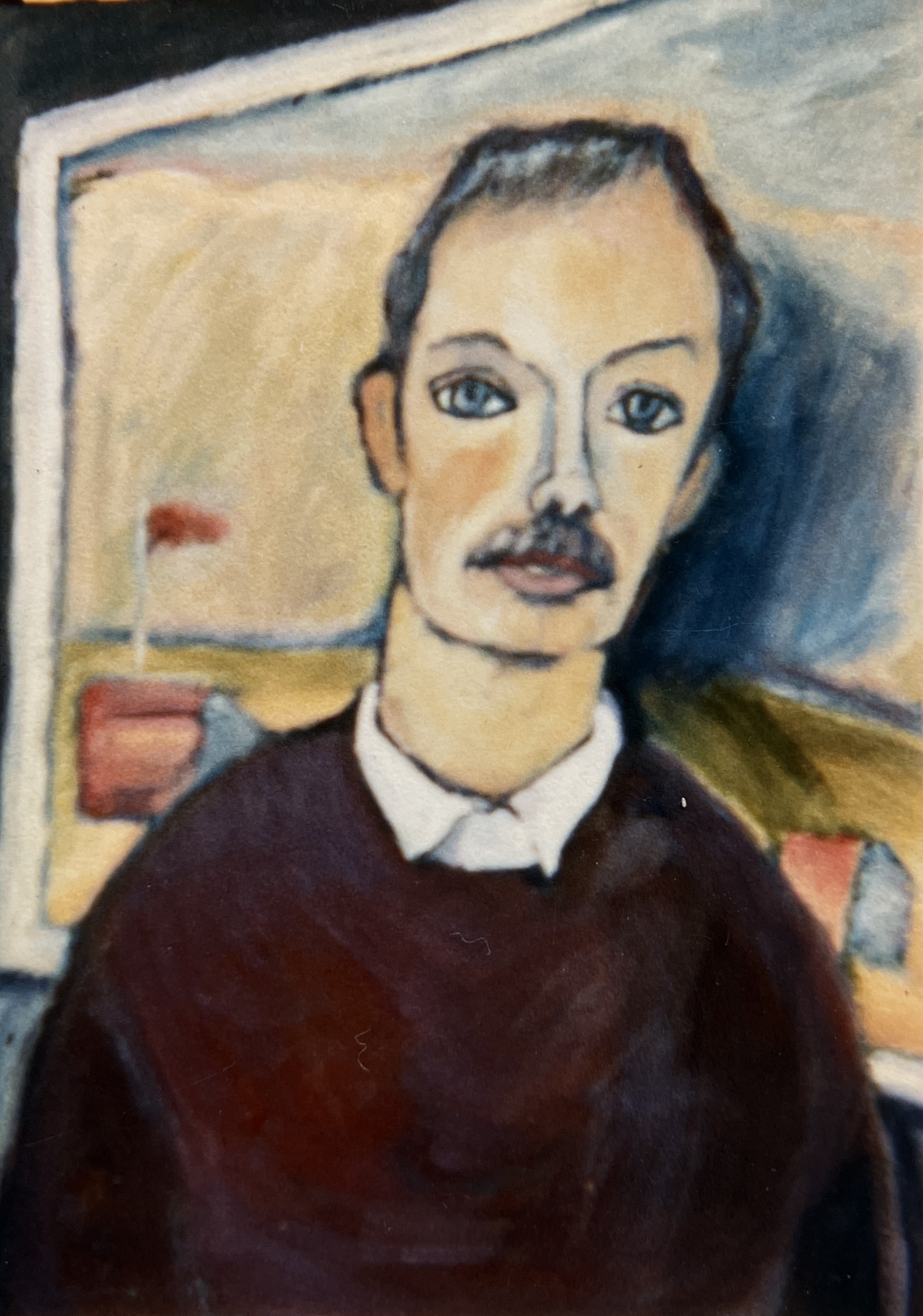 Florians Vater, 1987, Öl auf Hartfaserplatte, 70 x 50 cm.