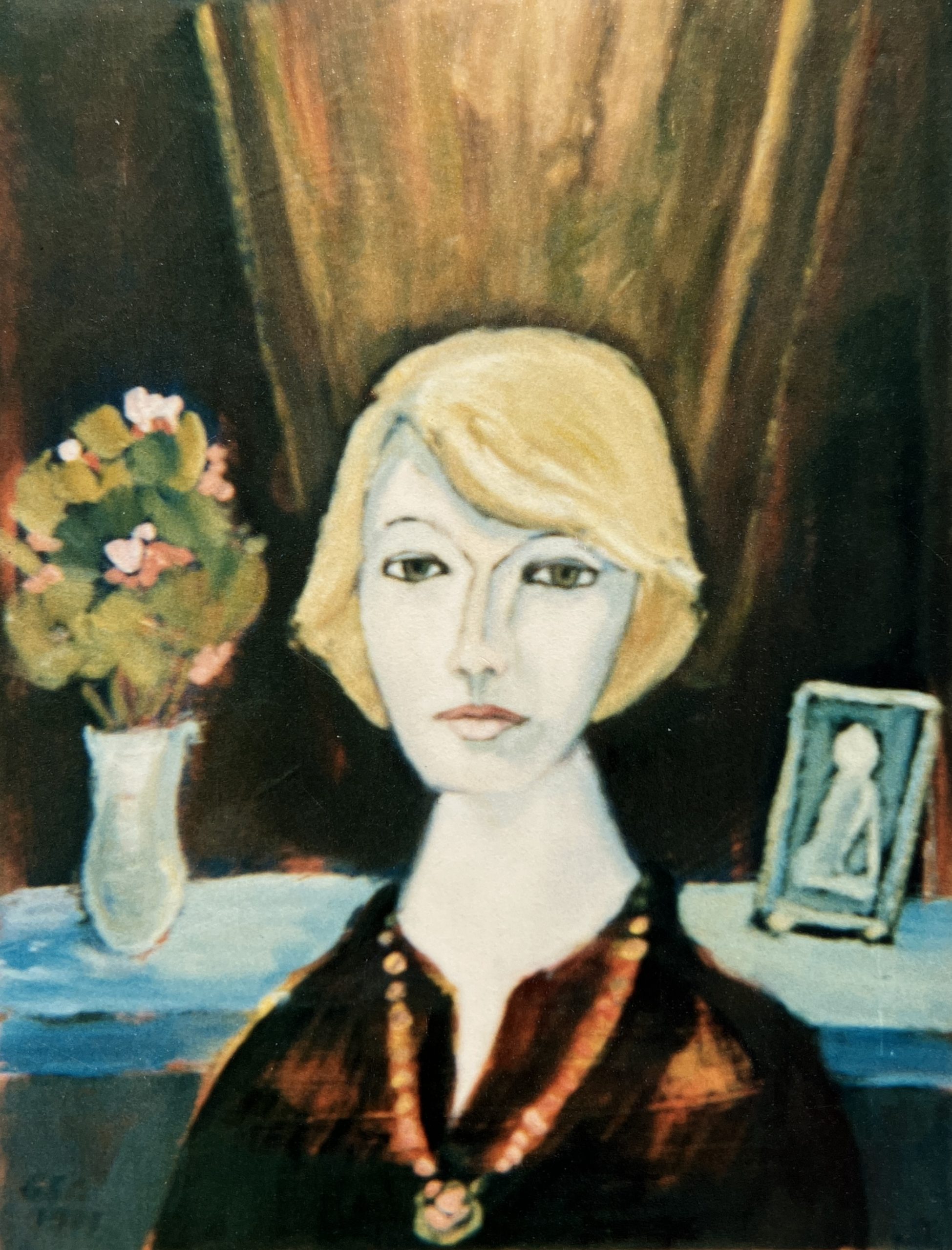 Junge Frau, 1987, Öl auf Hartfaserplatte.