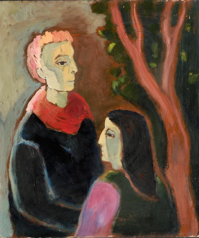 Abschied, 1988, Öl auf Hartfaserplatte, 69,5 x 60,3 cm.