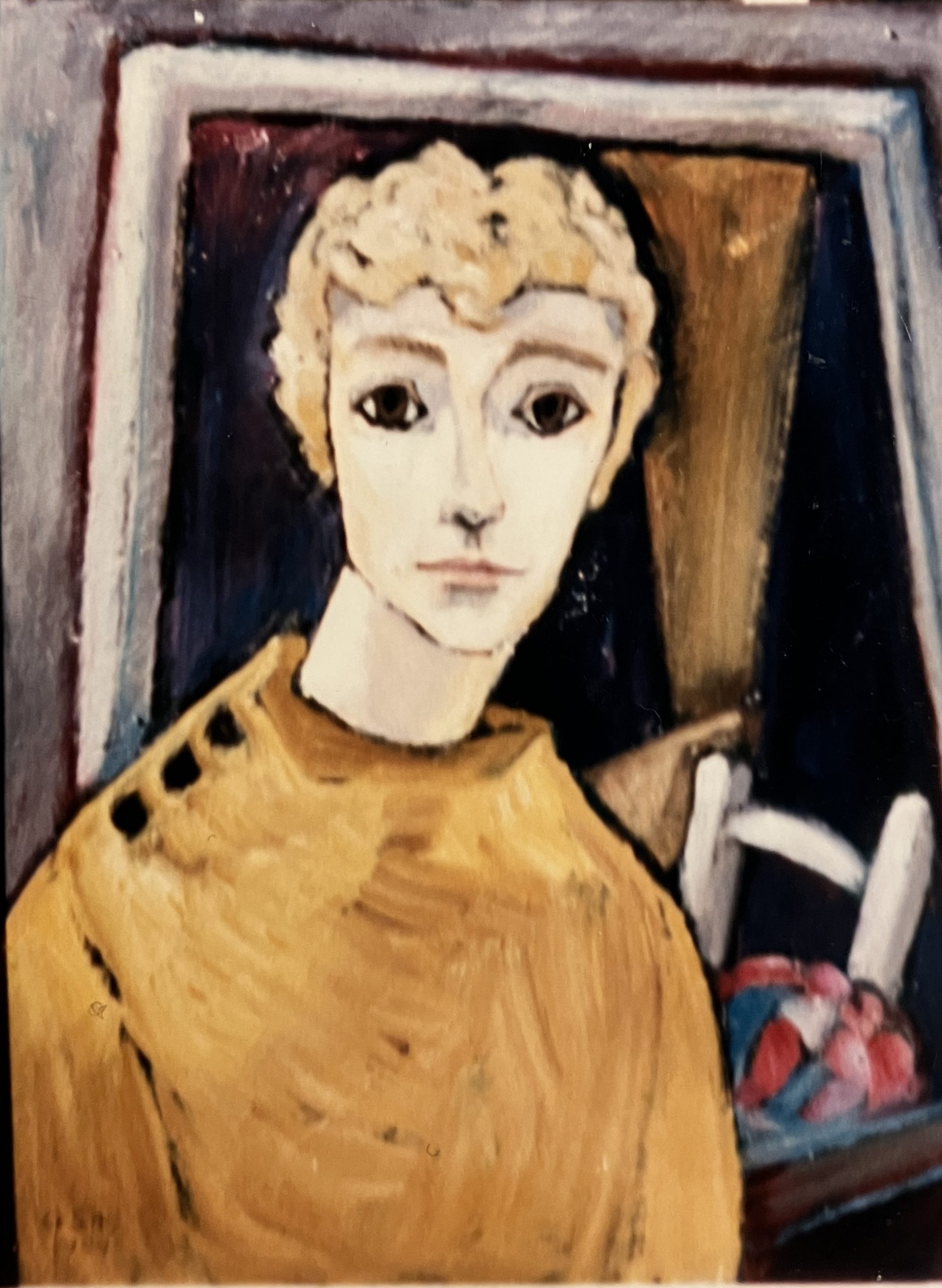 Frau M. Scholl II, 1989, Öl auf Hartfaserplatte, 65 x 50 cm.
