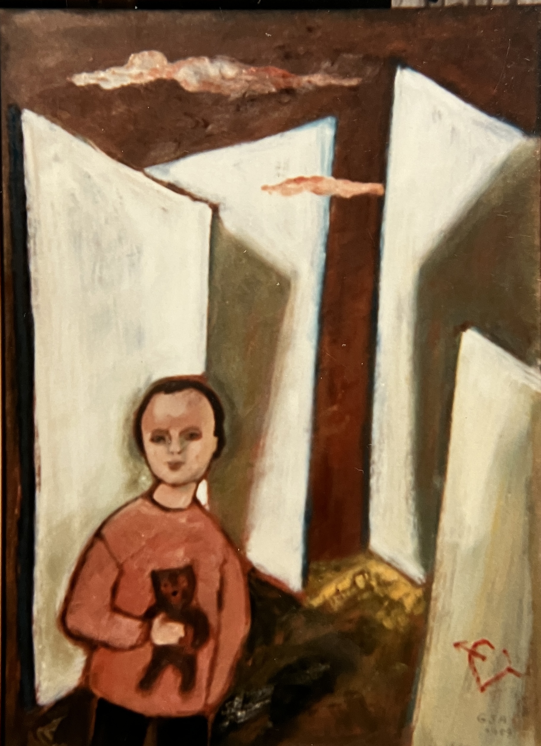 Spielplatz, 1989, Öl auf Hartfaserplatte.